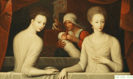 Английская картина 16-го века с кормилицей на заднем плане